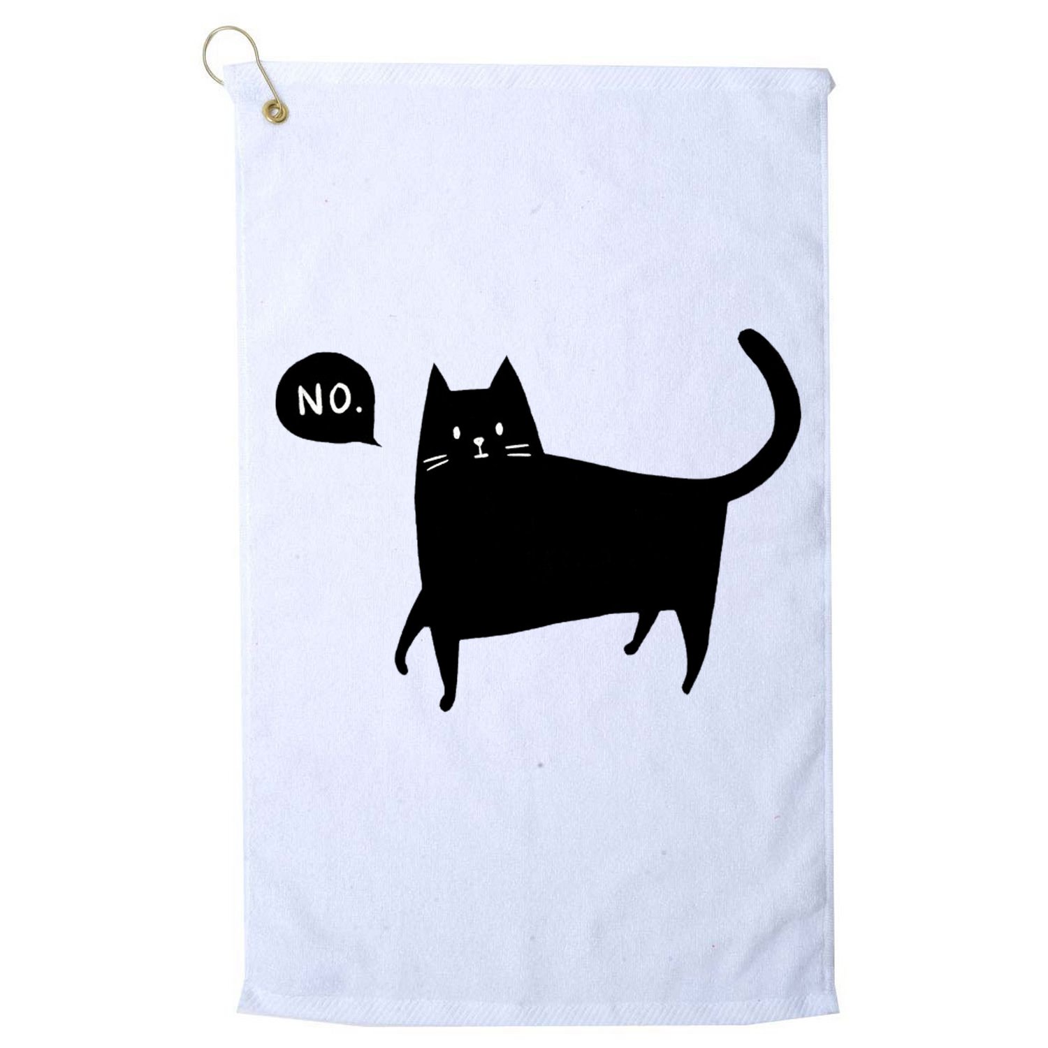No Funny Black Cat Golf Towel