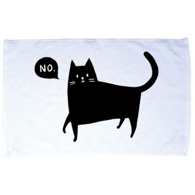 No Funny Black Cat Microfiber Hand Towel