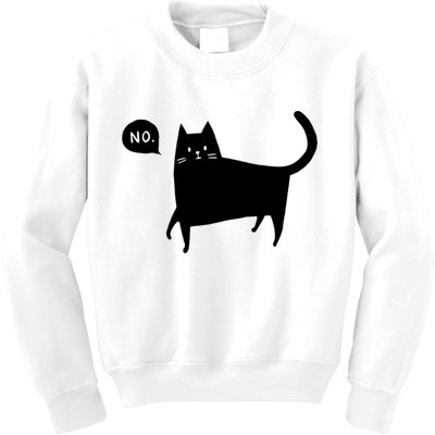 No Funny Black Cat Kids Sweatshirt