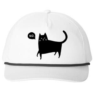 No Funny Black Cat Snapback Five-Panel Rope Hat