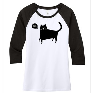 No Funny Black Cat Women's Tri-Blend 3/4-Sleeve Raglan Shirt