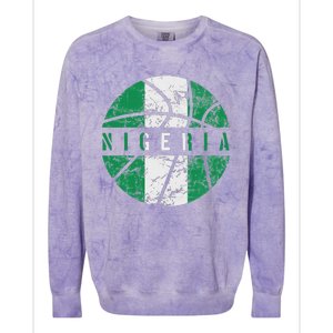 Nigeria Flag Basketball Nigeria Team Fan Lover Colorblast Crewneck Sweatshirt