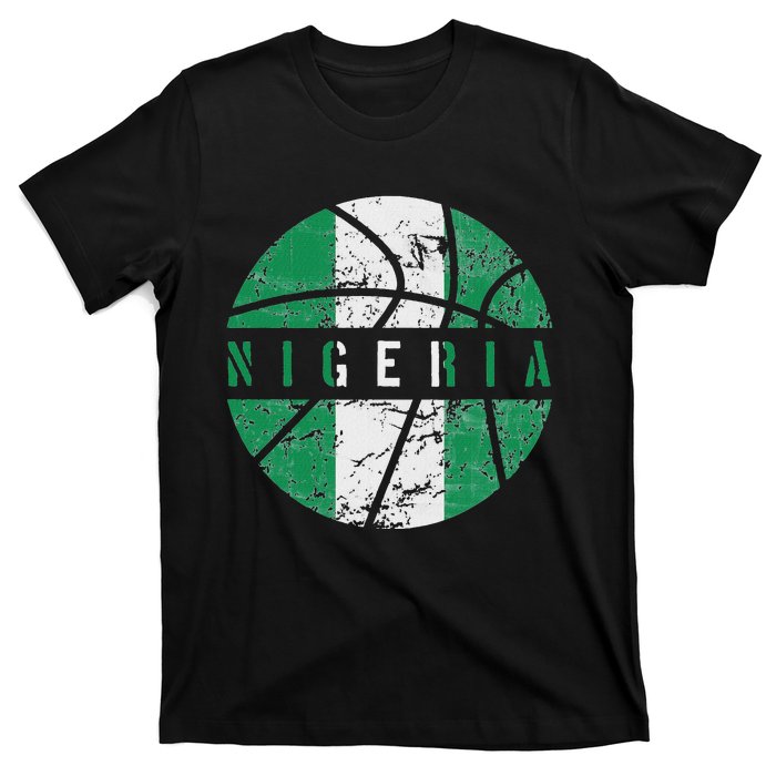 Nigeria Flag Basketball Nigeria Team Fan Lover T-Shirt