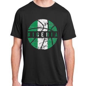 Nigeria Flag Basketball Nigeria Team Fan Lover Adult ChromaSoft Performance T-Shirt