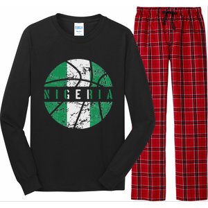 Nigeria Flag Basketball Nigeria Team Fan Lover Long Sleeve Pajama Set