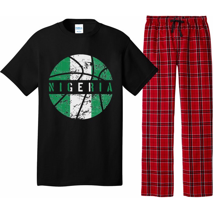 Nigeria Flag Basketball Nigeria Team Fan Lover Pajama Set