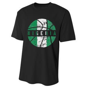 Nigeria Flag Basketball Nigeria Team Fan Lover Performance Sprint T-Shirt