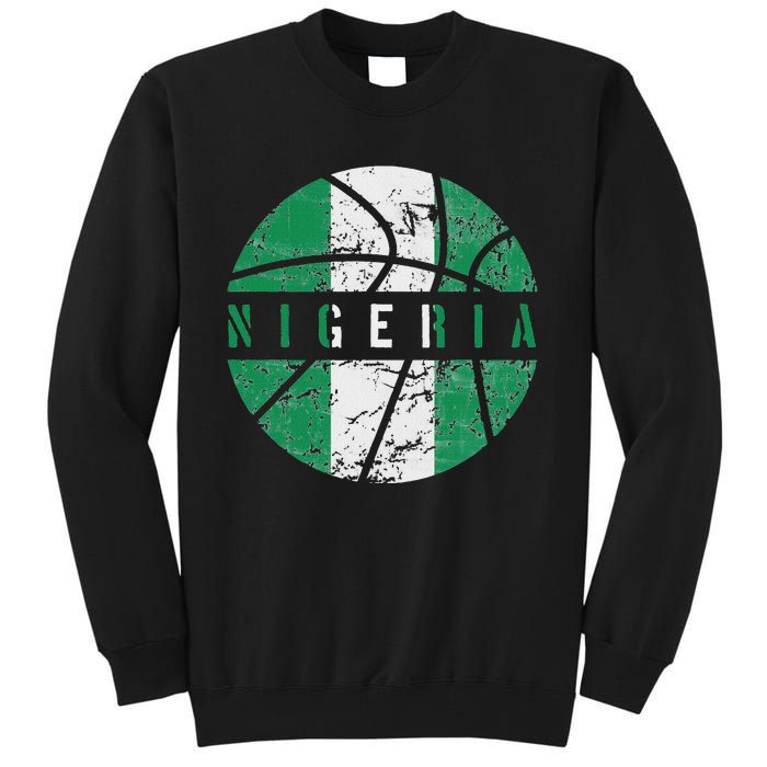 Nigeria Flag Basketball Nigeria Team Fan Lover Tall Sweatshirt