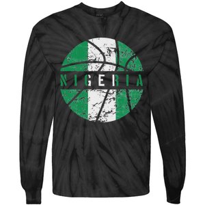 Nigeria Flag Basketball Nigeria Team Fan Lover Tie-Dye Long Sleeve Shirt