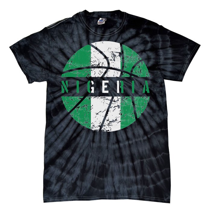 Nigeria Flag Basketball Nigeria Team Fan Lover Tie-Dye T-Shirt