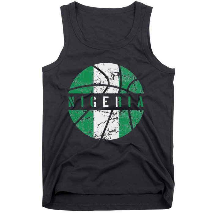 Nigeria Flag Basketball Nigeria Team Fan Lover Tank Top