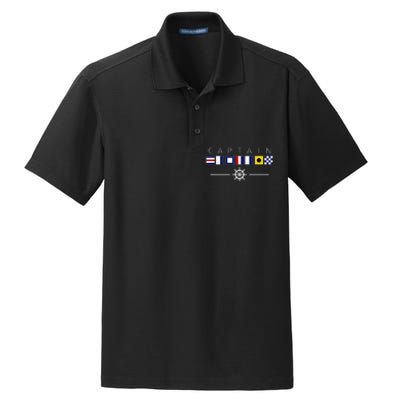 NAUTICAL FLAG BOAT CAPTAIN Dry Zone Grid Polo