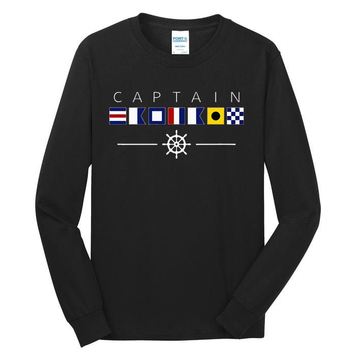 NAUTICAL FLAG BOAT CAPTAIN Tall Long Sleeve T-Shirt