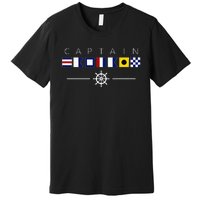 NAUTICAL FLAG BOAT CAPTAIN Premium T-Shirt