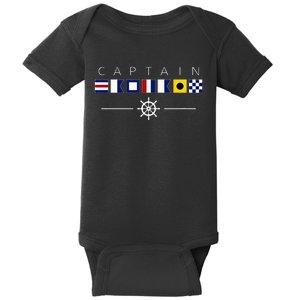 NAUTICAL FLAG BOAT CAPTAIN Baby Bodysuit