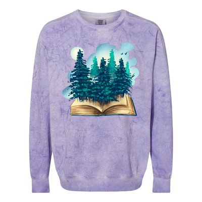 Nature Forest Book Colorblast Crewneck Sweatshirt