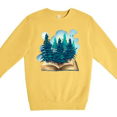 Nature Forest Book Premium Crewneck Sweatshirt