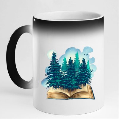 Nature Forest Book 11oz Black Color Changing Mug