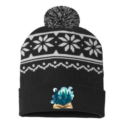 Nature Forest Book USA-Made Snowflake Beanie