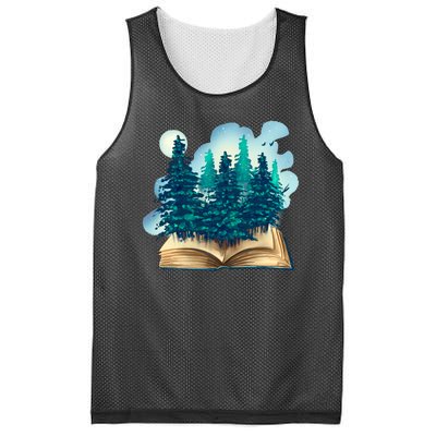 Nature Forest Book Mesh Reversible Basketball Jersey Tank