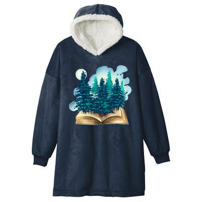 Nature Forest Book Hooded Wearable Blanket