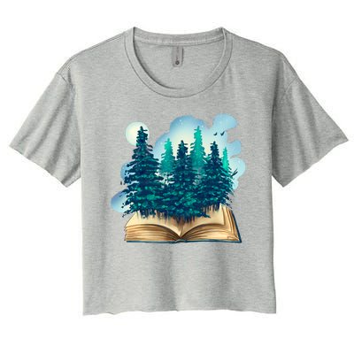 Nature Forest Book Women's Crop Top Tee