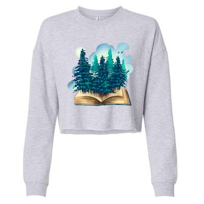 Nature Forest Book Cropped Pullover Crew