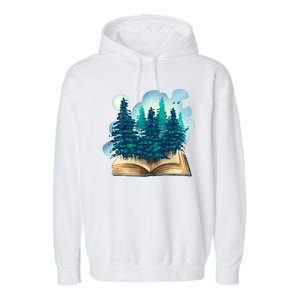 Nature Forest Book Garment-Dyed Fleece Hoodie