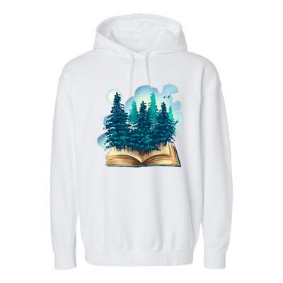 Nature Forest Book Garment-Dyed Fleece Hoodie