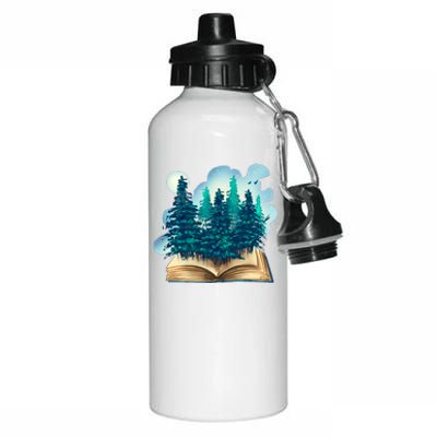 Nature Forest Book Aluminum Water Bottle 