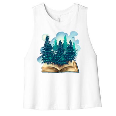 Nature Forest Book Women's Racerback Cropped Tank