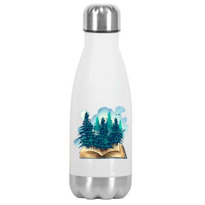 Nature Forest Book Stainless Steel Insulated Water Bottle