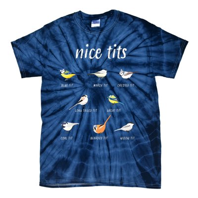 Nicetits Funny Bird Watching Gift Birder Tie-Dye T-Shirt