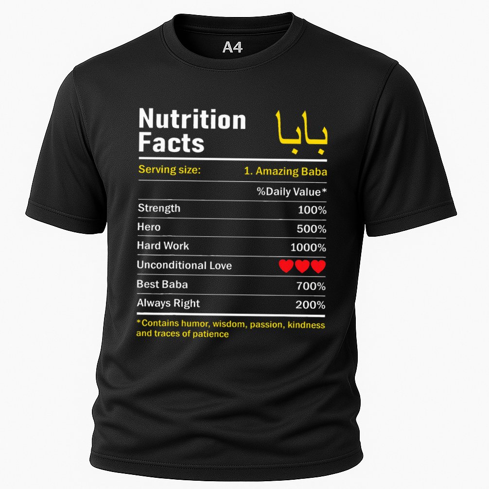 Nutrition Facts Baba Persian Grandfather Grandpa Grandad Cooling Performance Crew T-Shirt