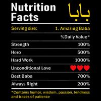 Nutrition Facts Baba Persian Grandfather Grandpa Grandad Cooling Performance Crew T-Shirt
