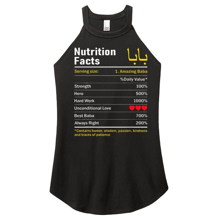 Nutrition Facts Baba Persian Grandfather Grandpa Grandad Women’s Perfect Tri Rocker Tank