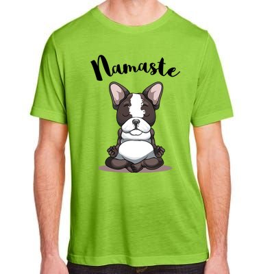 Namaste French Bulldog Yoga Design Dog Lover Frenchie Yoga Gift Adult ChromaSoft Performance T-Shirt