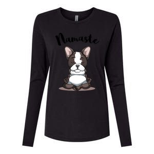 Namaste French Bulldog Yoga Design Dog Lover Frenchie Yoga Gift Womens Cotton Relaxed Long Sleeve T-Shirt