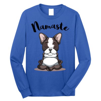 Namaste French Bulldog Yoga Design Dog Lover Frenchie Yoga Gift Long Sleeve Shirt