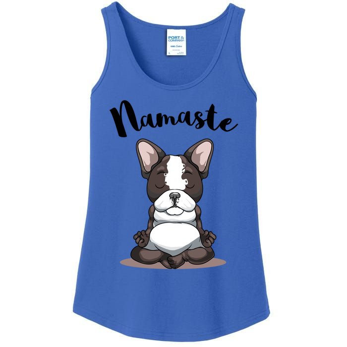 Namaste French Bulldog Yoga Design Dog Lover Frenchie Yoga Gift Ladies Essential Tank