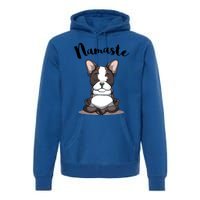 Namaste French Bulldog Yoga Design Dog Lover Frenchie Yoga Gift Premium Hoodie