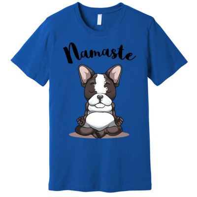 Namaste French Bulldog Yoga Design Dog Lover Frenchie Yoga Gift Premium T-Shirt