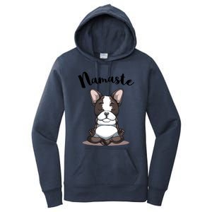 Namaste French Bulldog Yoga Design Dog Lover Frenchie Yoga Gift Women's Pullover Hoodie