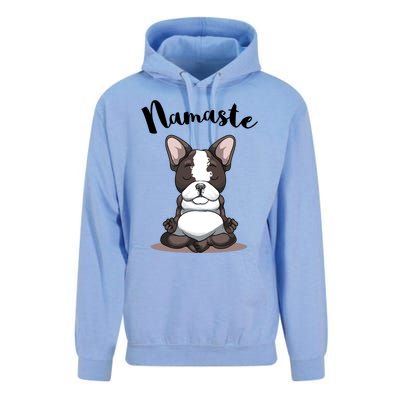 Namaste French Bulldog Yoga Design Dog Lover Frenchie Yoga Gift Unisex Surf Hoodie