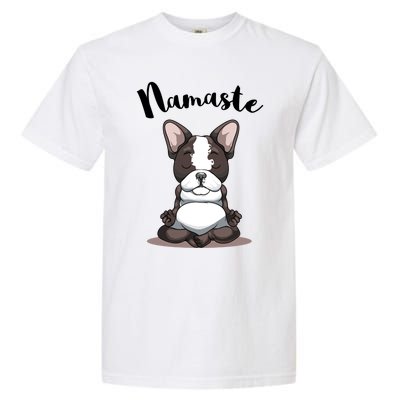 Namaste French Bulldog Yoga Design Dog Lover Frenchie Yoga Gift Garment-Dyed Heavyweight T-Shirt