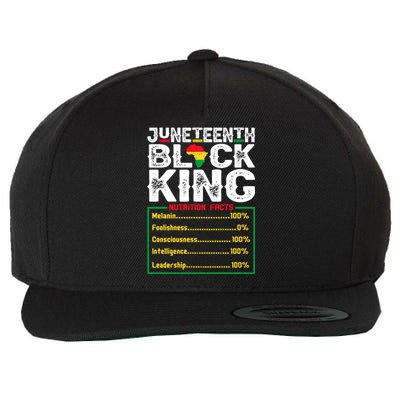 Nutritional Facts Black Melanin King Juneteenth Independence Funny Gift Wool Snapback Cap