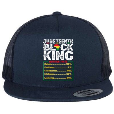 Nutritional Facts Black Melanin King Juneteenth Independence Funny Gift Flat Bill Trucker Hat