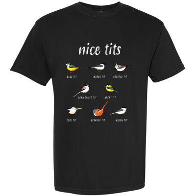 Nicetits Funny Bird Watching Gift Birder Dad Garment-Dyed Heavyweight T-Shirt