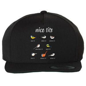 Nicetits Funny Bird Watching Gift Birder Dad Wool Snapback Cap