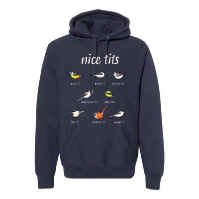 Nicetits Funny Bird Watching Gift Birder Dad Premium Hoodie